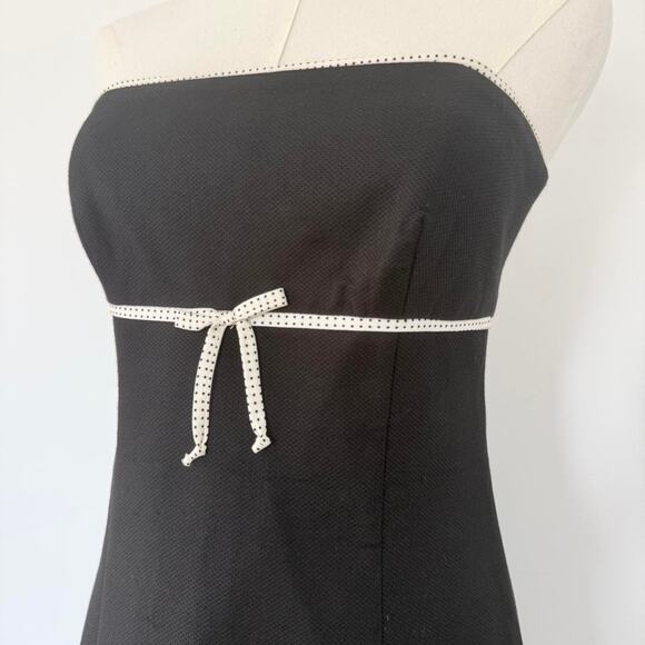 LAUNDRY BY SHELLI SEGAL STRAPLESS BLACK BABYDOLL DRESS - Picture 2 of 8